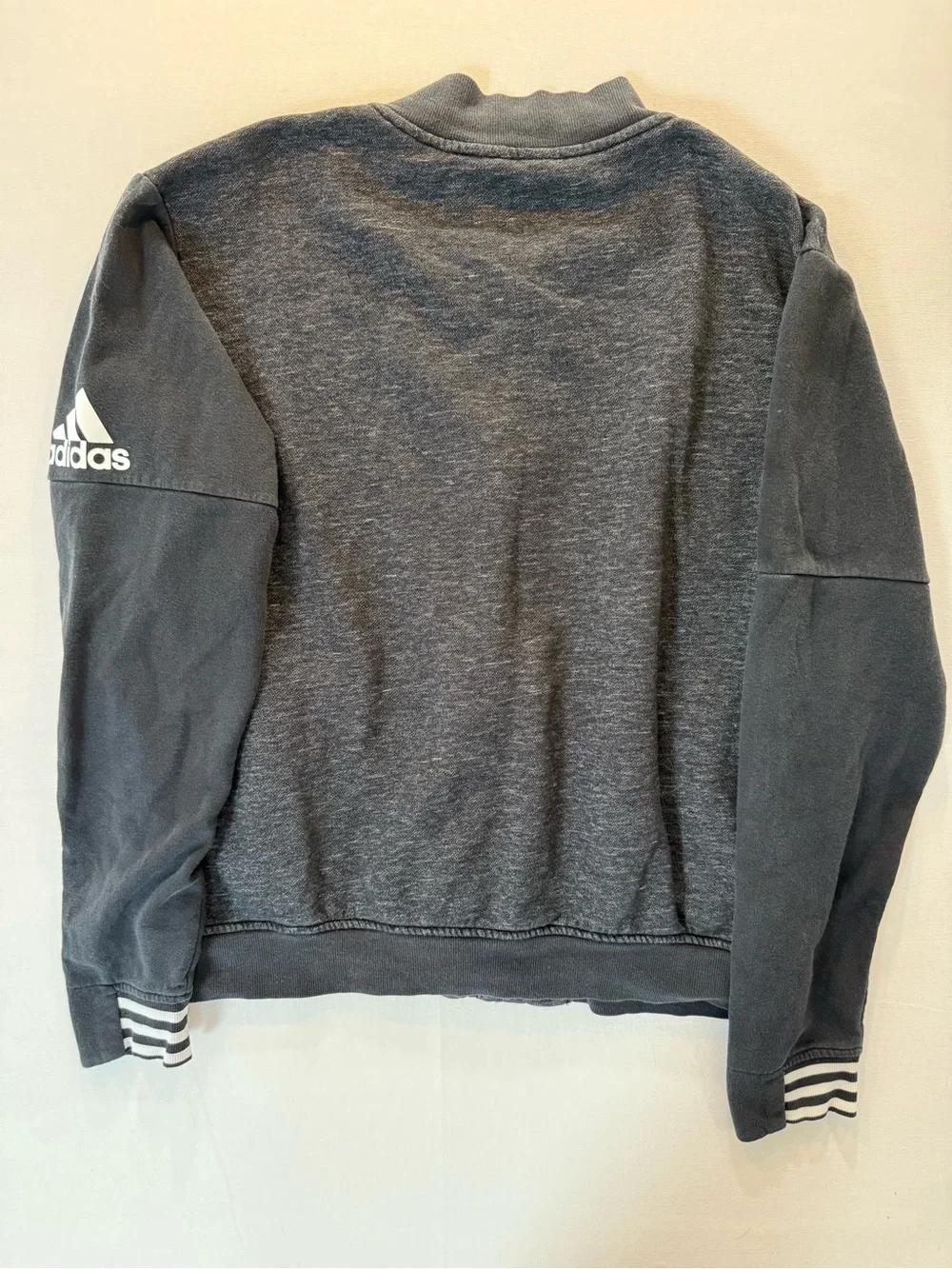 adidas Men’s Charcoal Zip-Up Track Sweater